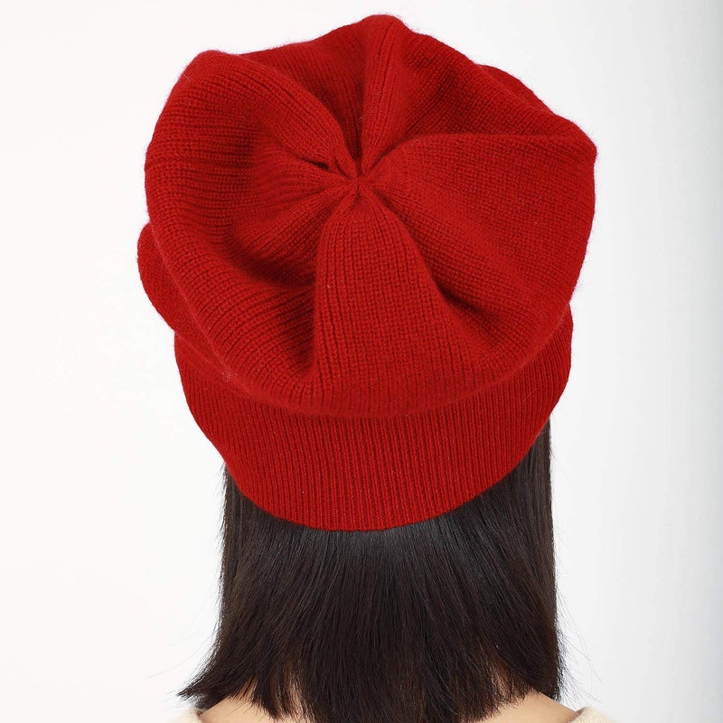 WaySoft Pure 100% Cashmere Beanie for Women in a Gift Box, Oversized Women Beanie Hat, Bring Warm and Luxury to Your Loved Ones, Perfect (Merlot) - Image 3